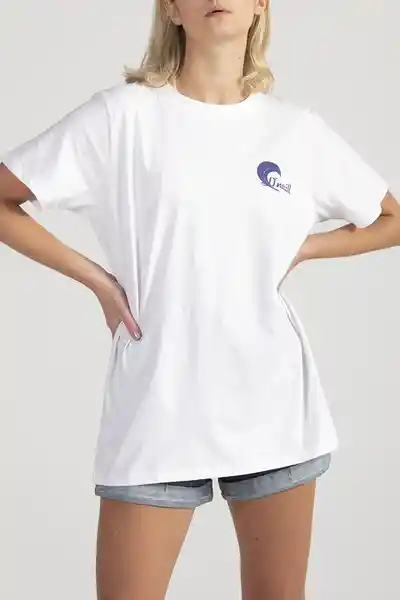 ONeill Camiseta Oversized Wavey Daze Femenino Blanco Talla XS