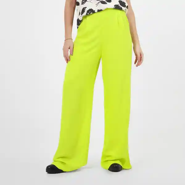 Pantalón Tiro Alto Bota Flare Verde Talla 6 - 529716