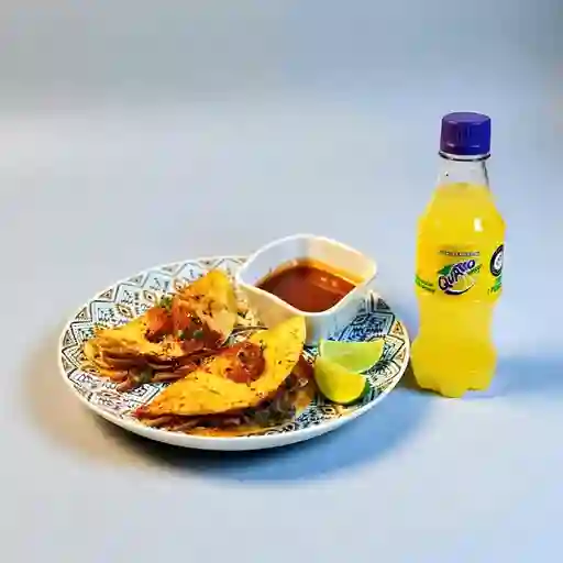Combo 3 Tacos de Birria Navitas +Quatro Orig 250ML