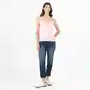 Blusa Cuello V Manga Tiras Rosado Talla S 694124