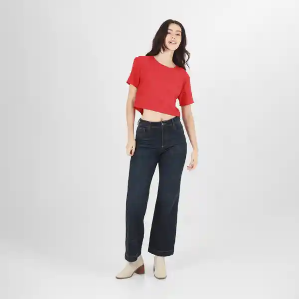 Blusa Cuello Redondo Manga Corta Rojo Talla S 690140