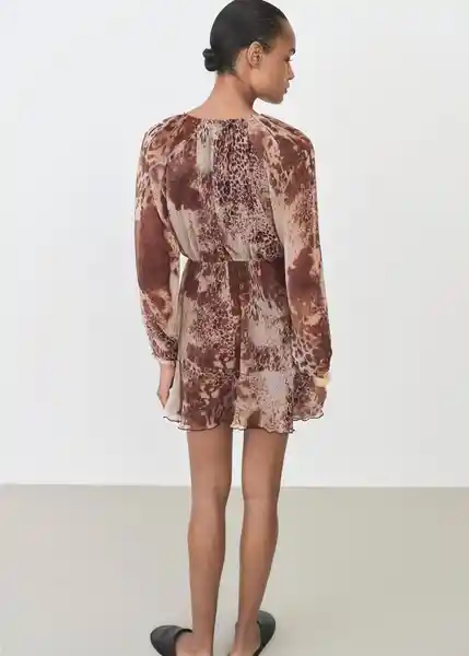 Vestido Butcher Marrón Talla S Mujer Mango