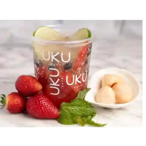 Soda de Lychees y Frutos Rojos 16 Onz