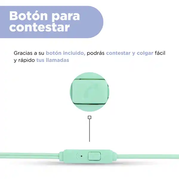 Audífonos Con Cable Verde Modelo W001031 Miniso