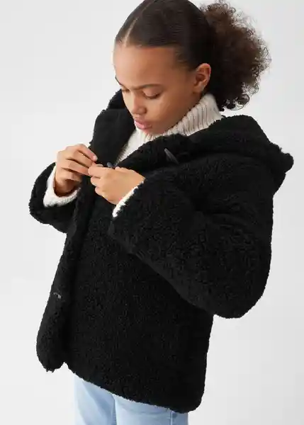 Abrigo Roat Negro Talla 06 Niñas Mango