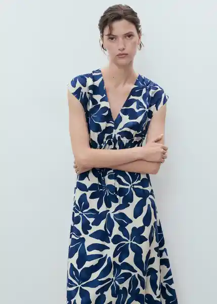 Vestido Jamie Azul Talla S Mujer Mango