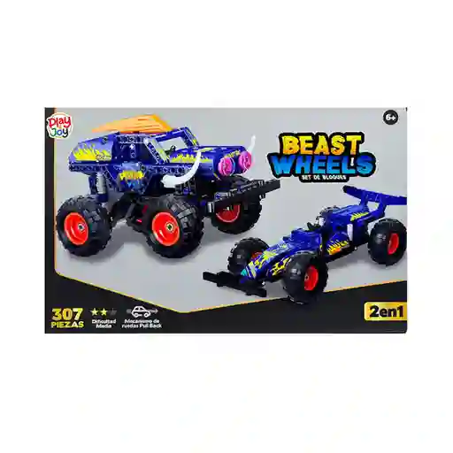 Play And Joy Set de Bloques Beast Wheels Azul