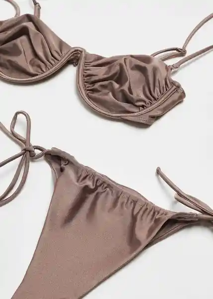 Top Bikini Mermaid Mujer Taupe Talla XS Mango