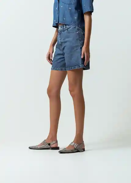 Short Nusa Mujer Azul Indigo Medio T 6 452G340 Naf Naf