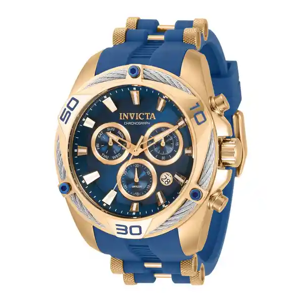 Invicta Reloj Hombre Oro Rosa y Azul 31318