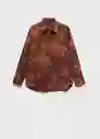 Camisa Lana Marrón Talla M Mujer Mango