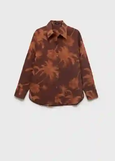 Camisa Lana Marrón Talla M Mujer Mango