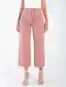 Pantalón De Tiro Alto Rosa Rosetón Medio Talla 4 Mujer Naf Naf