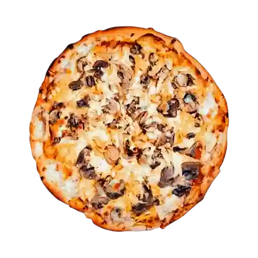 Pizza pollo con champiñones