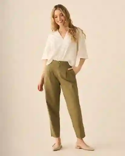 Pantalón Verde Seco Oscuro Talla 6 133G004 Esprit