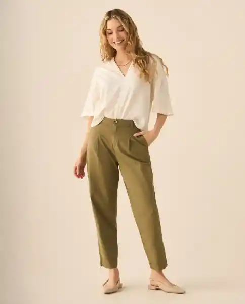 Pantalón Verde Seco Oscuro Talla 6 133G004 Esprit