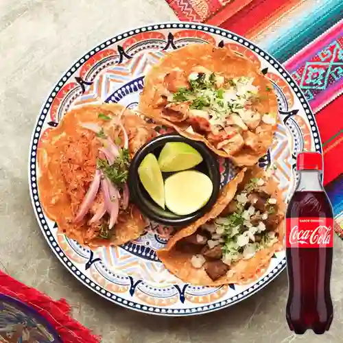 Combo Tacos X3 + Coca-Cola Sabor Original 400 ml