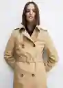 Abrigo Trench Polana Mujer Piedra Talla L Mango