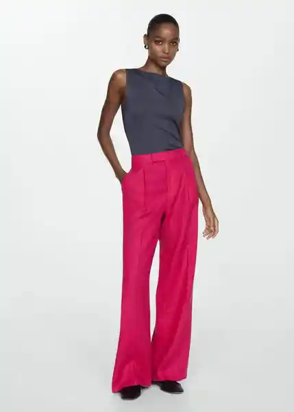 Pantalón Fulitu Fucsia Talla 44 Mujer Mango