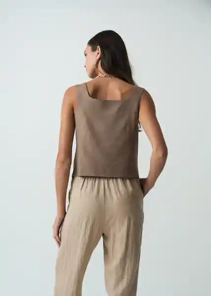 Camisa Milly Mujer Café Sepia Medio Talla L 412G397 Naf Naf