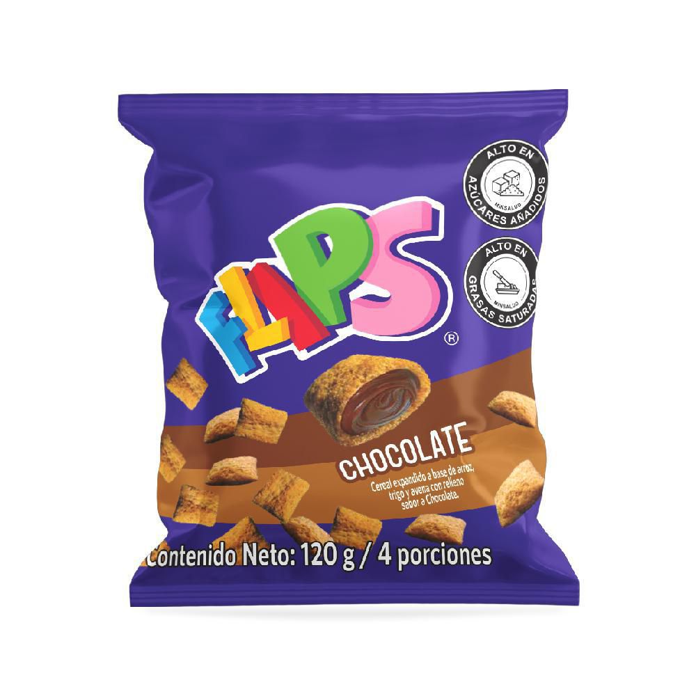Flips Cereal con Relleno Sabor a Chocolate 120 g