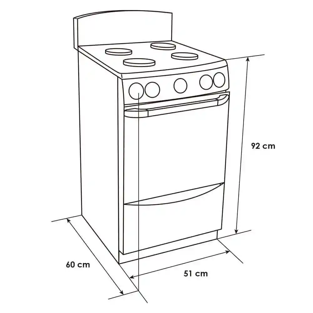 Abba Estufa Ab 101-5 N Neg - 4 Ptos Negra Horno Inox Torre