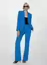 Blazer Americana Iguana Azul Talla L Mujer Mango