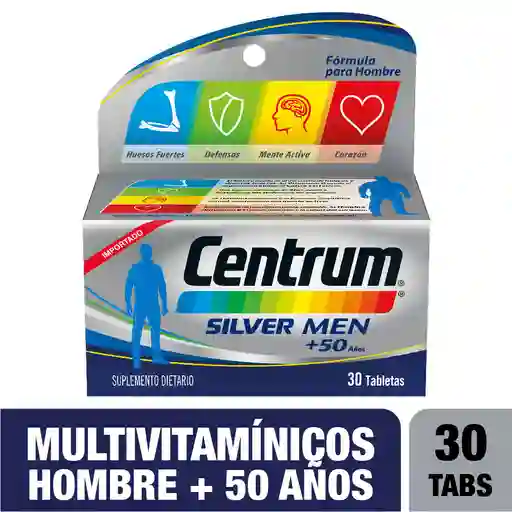 Centrum Silver Men Multivitamínico + 50 Años Energía y Defensas