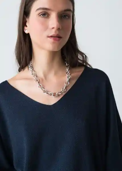 Suéter Tejido Mujer Azul Pacifico Talla M/L 583G083 Naf Naf