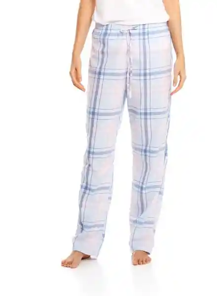 Pantalón Largo en Plano Cuadros Talla S Bronzini