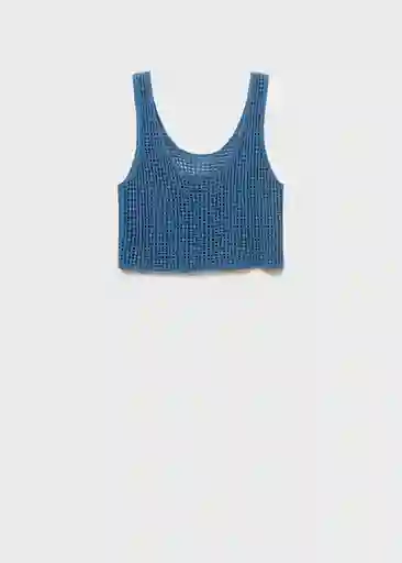 Top Fabri Azul Talla S Mujer Mango