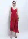 Vestido Amapola Rojo Talla M Mujer Mango