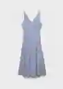 Vestido Prima Azul Talla L Mujer Mango