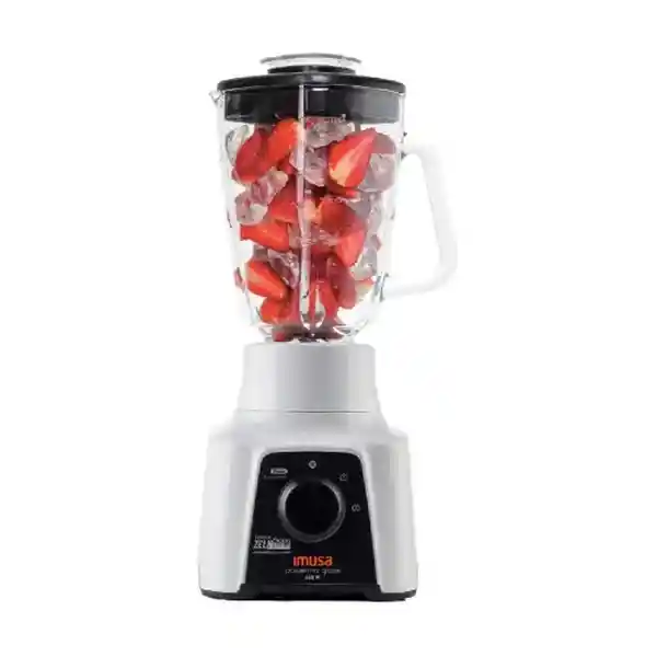 Imusa Licuadora Power Mix Plus 2V Vaso Vidrio Blanca