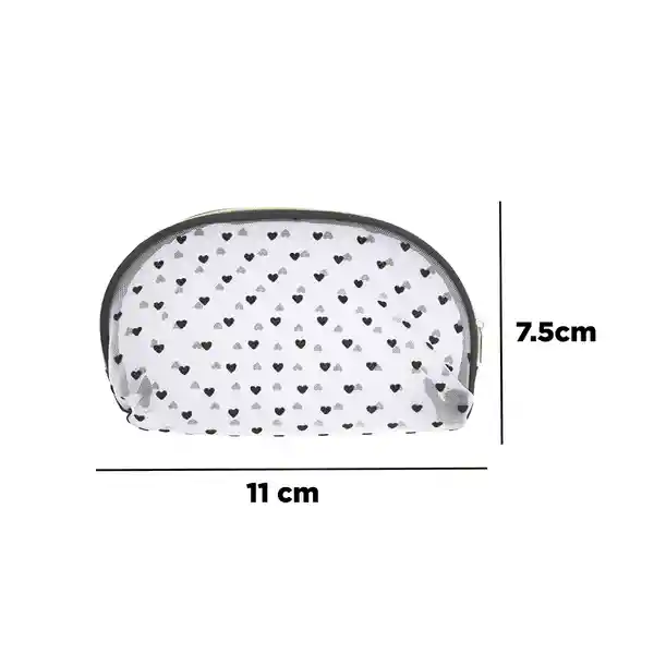 Cosmetiquera en Forma de Concha en Malla de Corazones Miniso