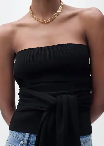 Top Julito Negro Talla S Mujer Mango