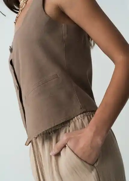 Camisa Milly Mujer Café Sepia Medio Talla L 412G397 Naf Naf