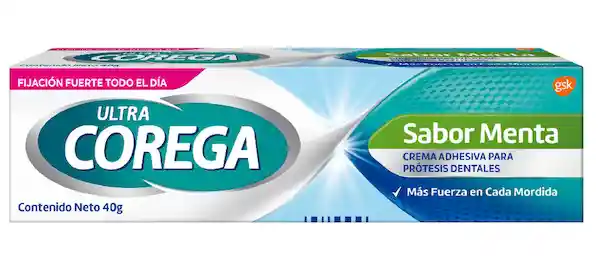 Corega Crema Adhesiva Ultra Para Prótesis Dental Sabor Menta