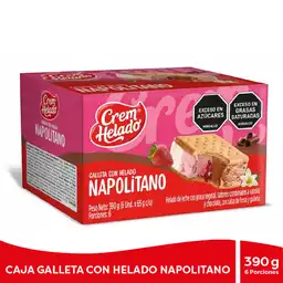 Crem Helado Galleta Con Helado Napolitano 65 g x 6 Und
