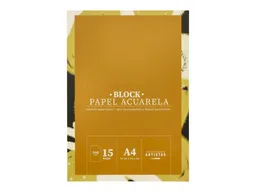 Block Papel Acuarela 15 Hojas Casaideas