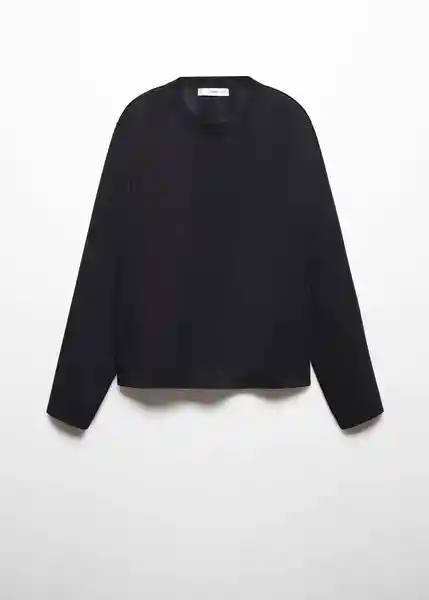 Sudadera Pique Mujer Negro Talla M Mango