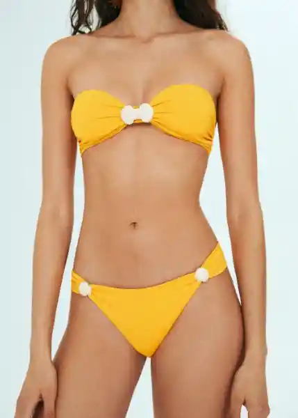 Braga Shell Amarillo Pastel Talla S Mujer Mango