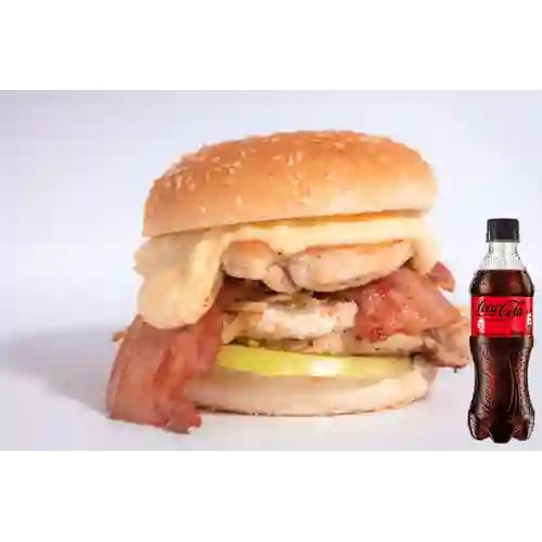 Combo burguer de pollo + coca-cola 400ml