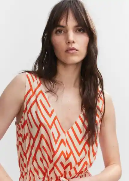 Vestido Apricot Naranja Talla S Mujer Mango