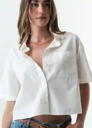 Camisa Cely Mujer Crudo Puro Claro Talla S 513G351 Naf Naf
