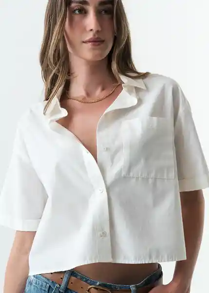 Camisa Cely Mujer Crudo Puro Claro Talla S 513G351 Naf Naf