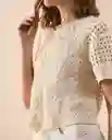 Blusa Tejido Crudo Vainilla Claro Talla L 661G209 Esprit