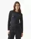 Top Graphic Longsleeve Femenino Negro Sombrio Talla M Chevignon