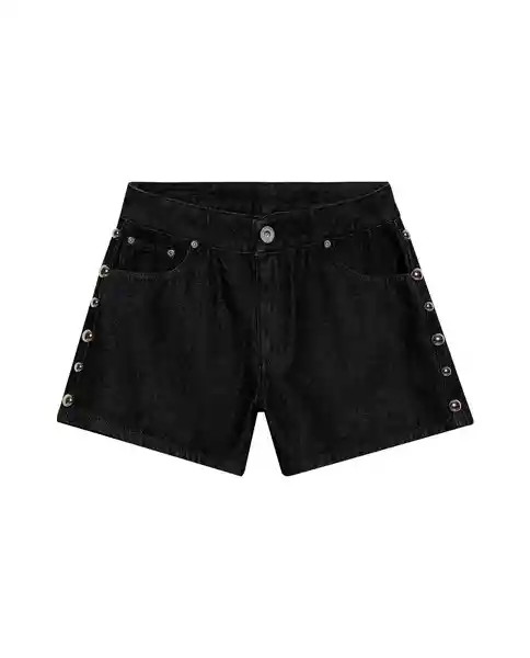 Short Studded Denim Negro Sombrío Ultraoscuro Talla 8 Chevignon