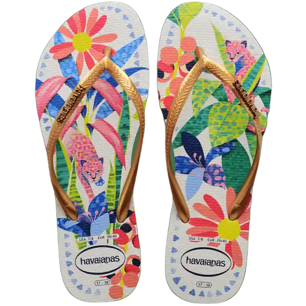 Sandalias Slim Tropical Blanco/Azul Talla 40 4122111 Havaianas